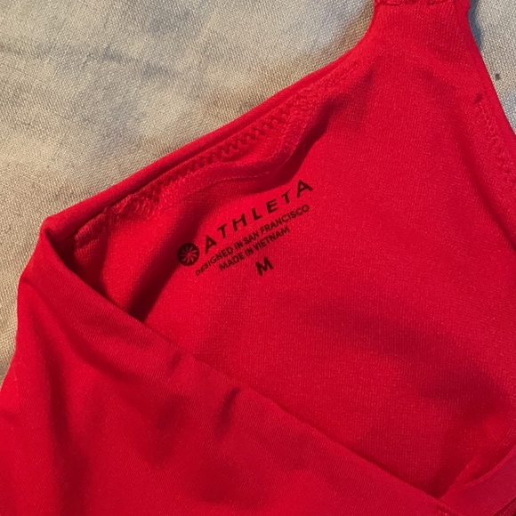 Athleta Swim Red Triangle Tankini Top Medium - Picture 3 of 3